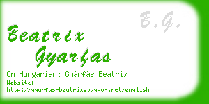beatrix gyarfas business card
