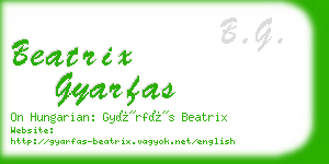 beatrix gyarfas business card